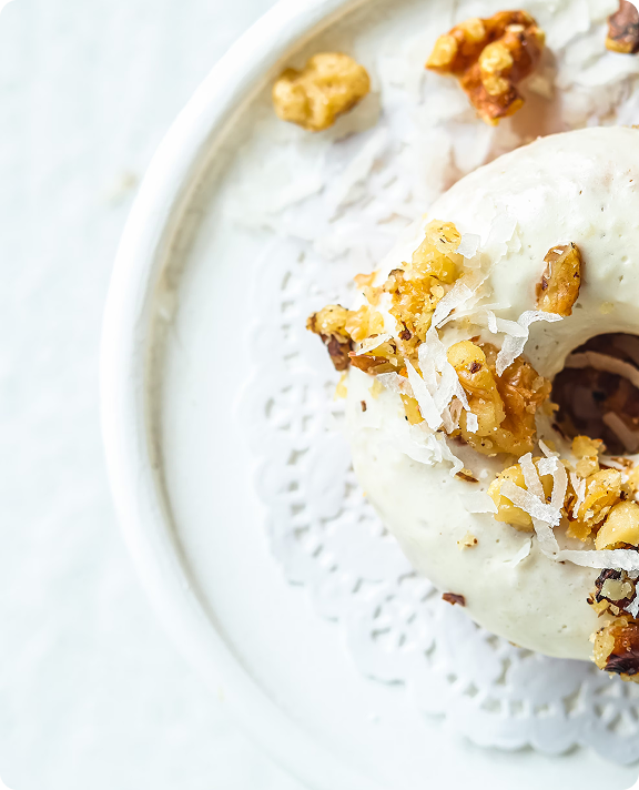 photo of donuts with coconut and nuts